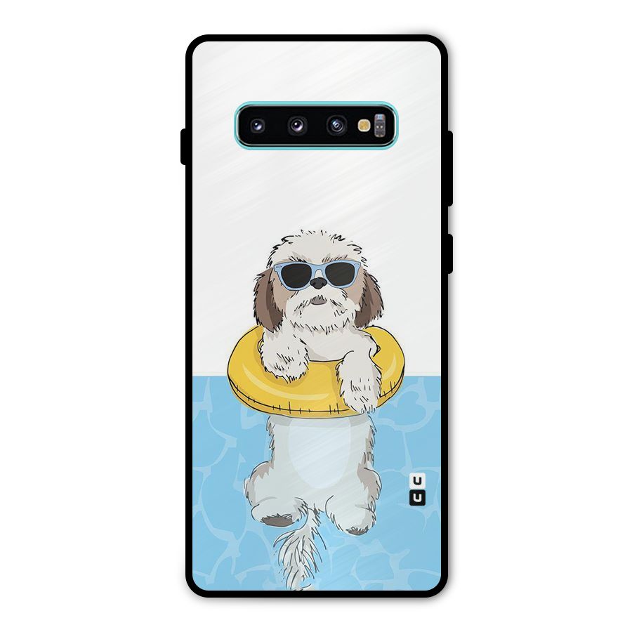 Swimming Doggo Metal Back Case for Galaxy S10 Plus