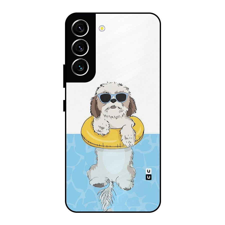 Swimming Doggo Metal Back Case for Galaxy S22 5G