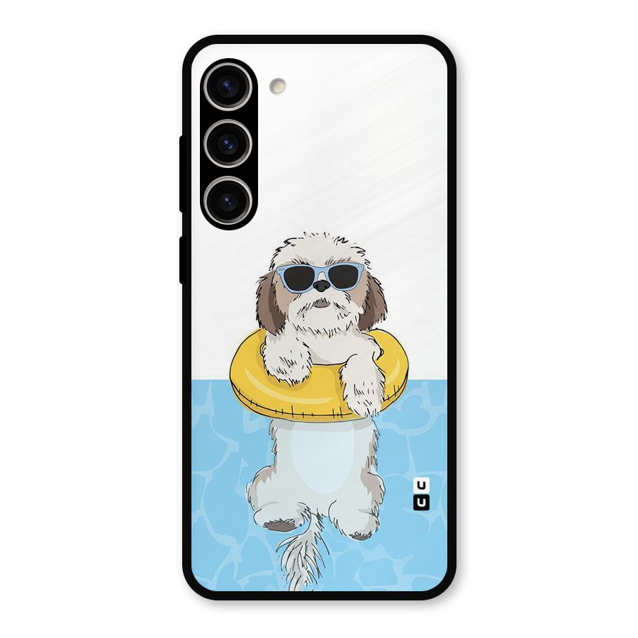 Swimming Doggo Metal Back Case for Galaxy S23 Plus