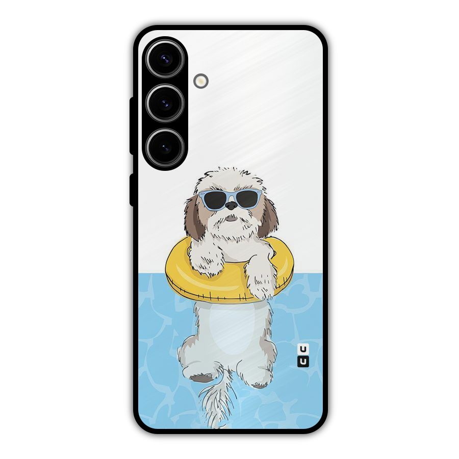 Swimming Doggo Metal Back Case for Galaxy S24 Plus