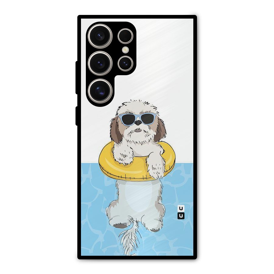Swimming Doggo Metal Back Case for Galaxy S24 Ultra