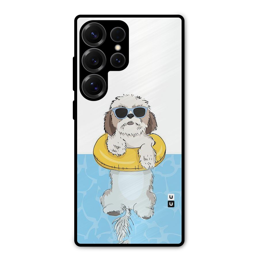 Swimming Doggo Metal Back Case for Galaxy S25 Ultra