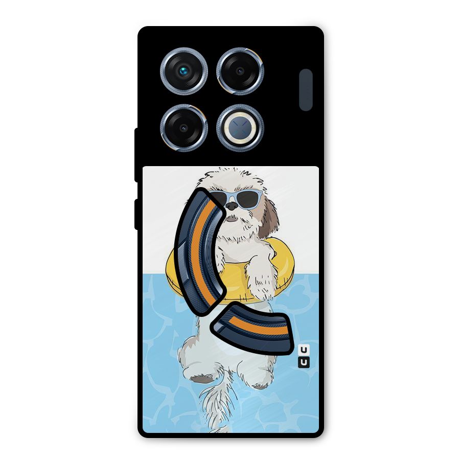 Swimming Doggo Metal Back Case for Infinix GT 20 Pro