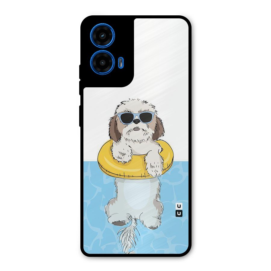 Swimming Doggo Metal Back Case for Moto G45