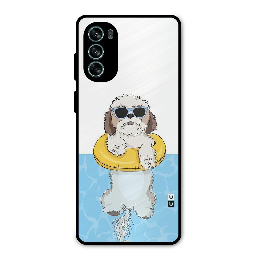 Swimming Doggo Metal Back Case for Moto G62
