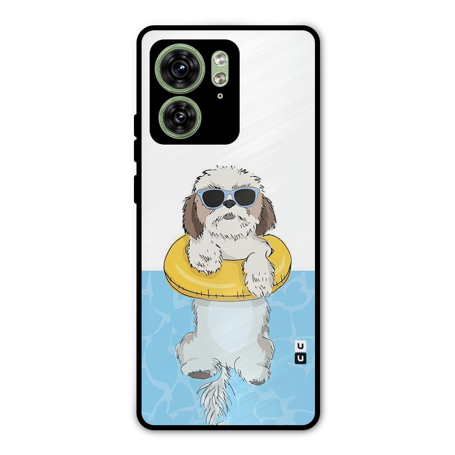 Swimming Doggo Metal Back Case for Motorola Edge 40 5G