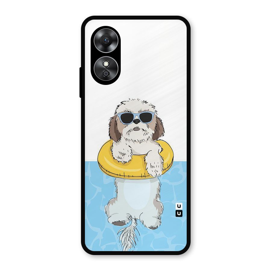 Swimming Doggo Metal Back Case for Oppo A17