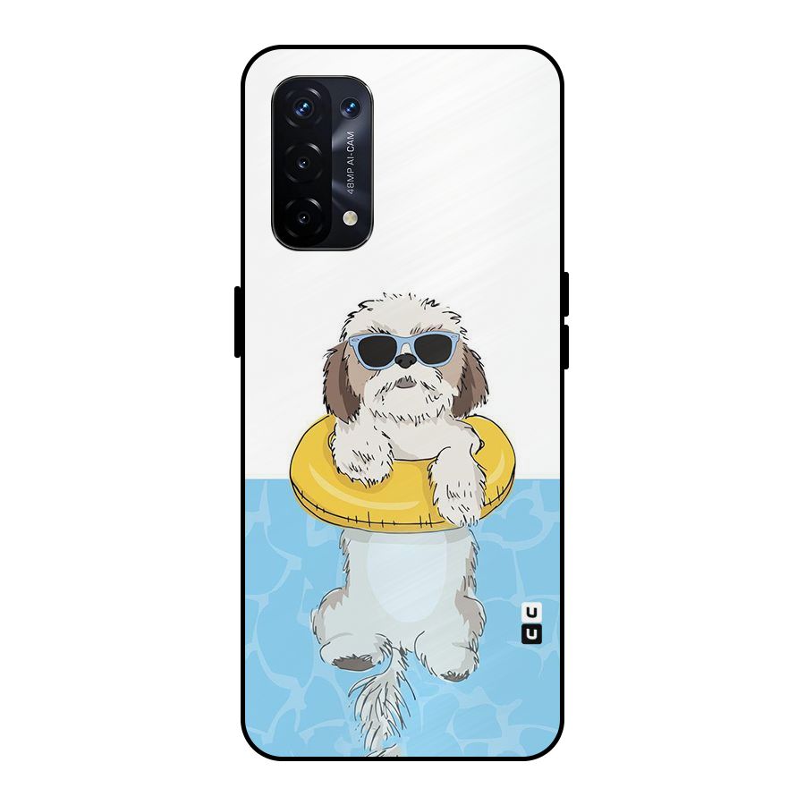 Swimming Doggo Metal Back Case for Oppo A74 5G
