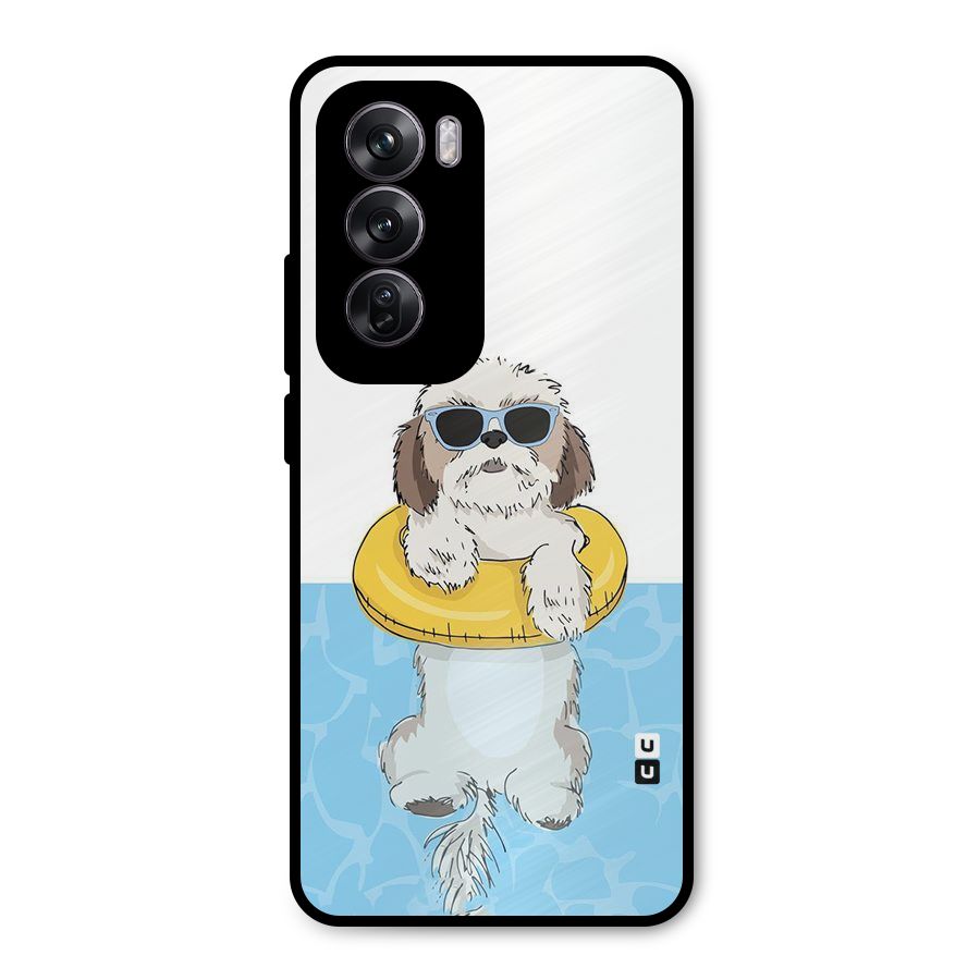 Swimming Doggo Metal Back Case for Oppo Reno12 Pro