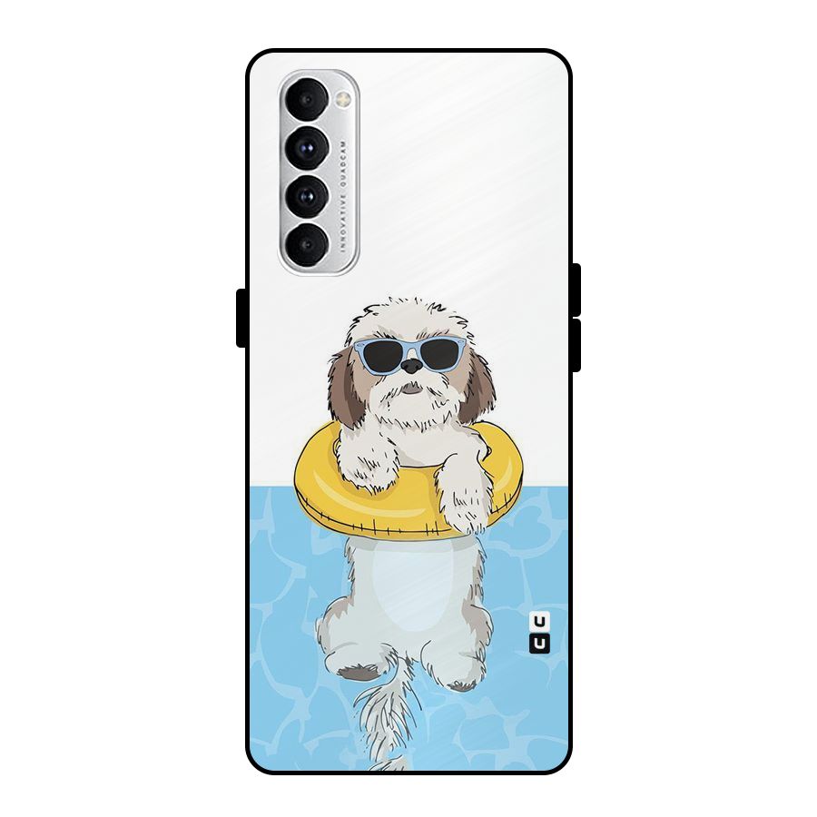 Swimming Doggo Metal Back Case for Oppo Reno4 Pro