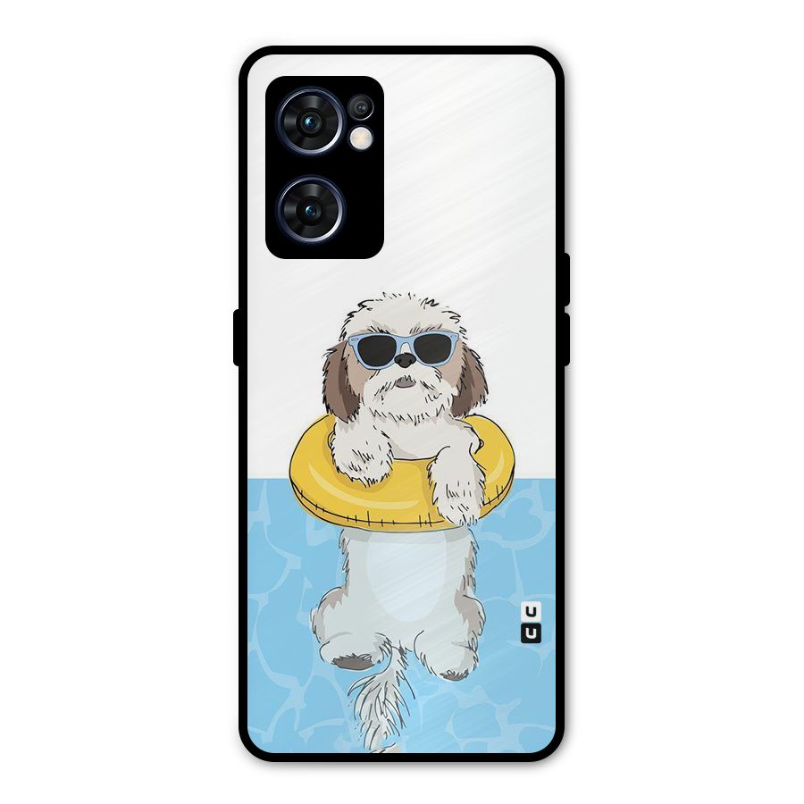 Swimming Doggo Metal Back Case for Oppo Reno7 5G