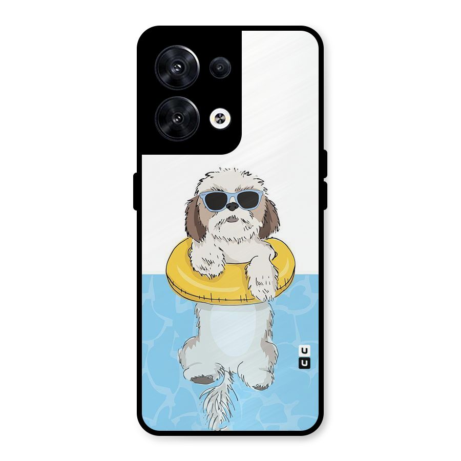 Swimming Doggo Metal Back Case for Oppo Reno8 5G