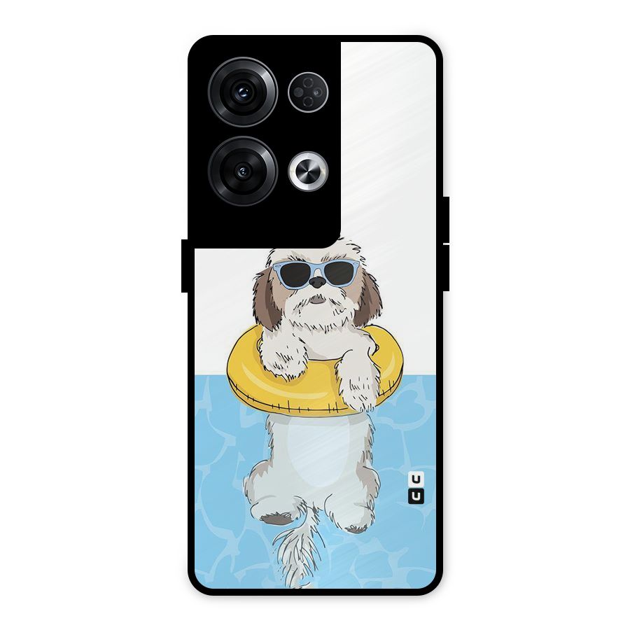 Swimming Doggo Metal Back Case for Oppo Reno8 Pro 5G