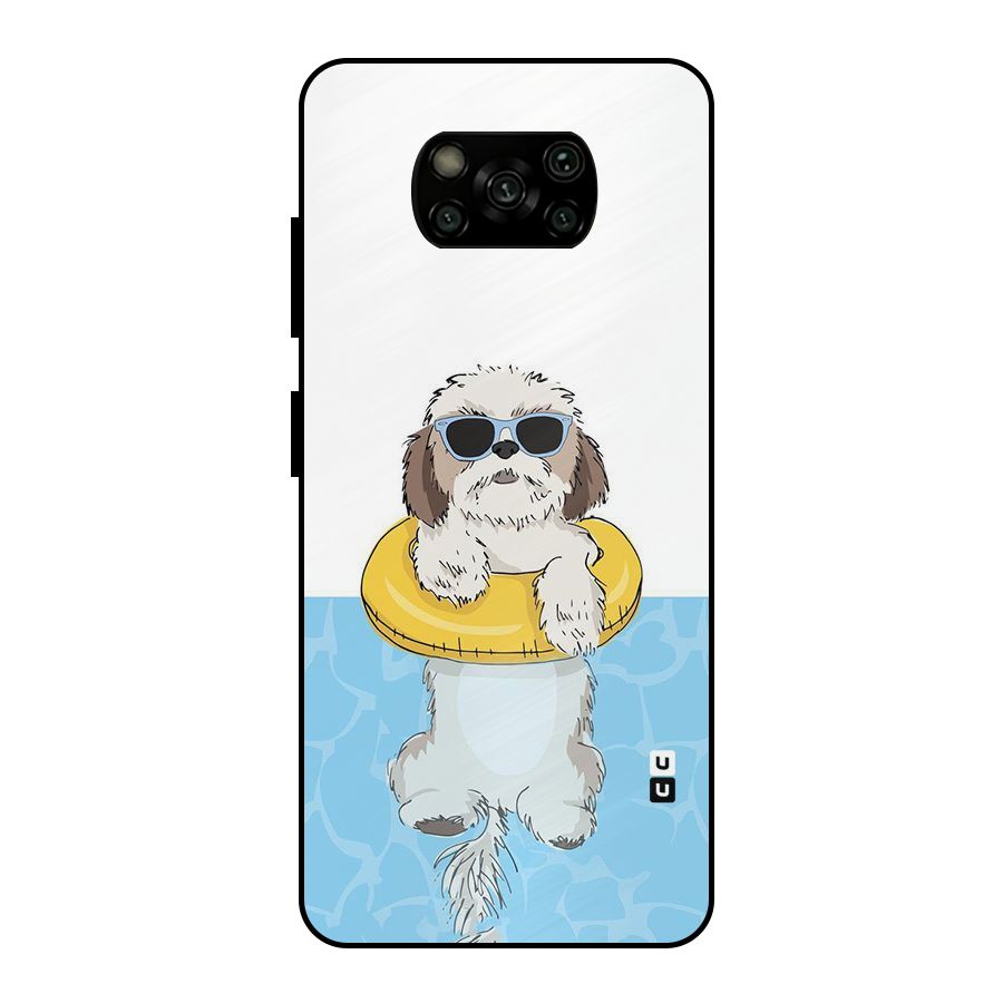 Swimming Doggo Metal Back Case for Poco X3