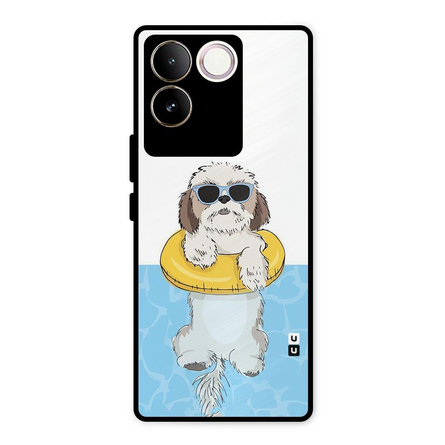 Swimming Doggo Metal Back Case for Vivo T2 Pro