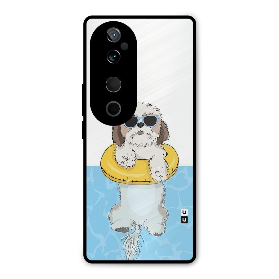 Swimming Doggo Metal Back Case for Vivo T3 Ultra