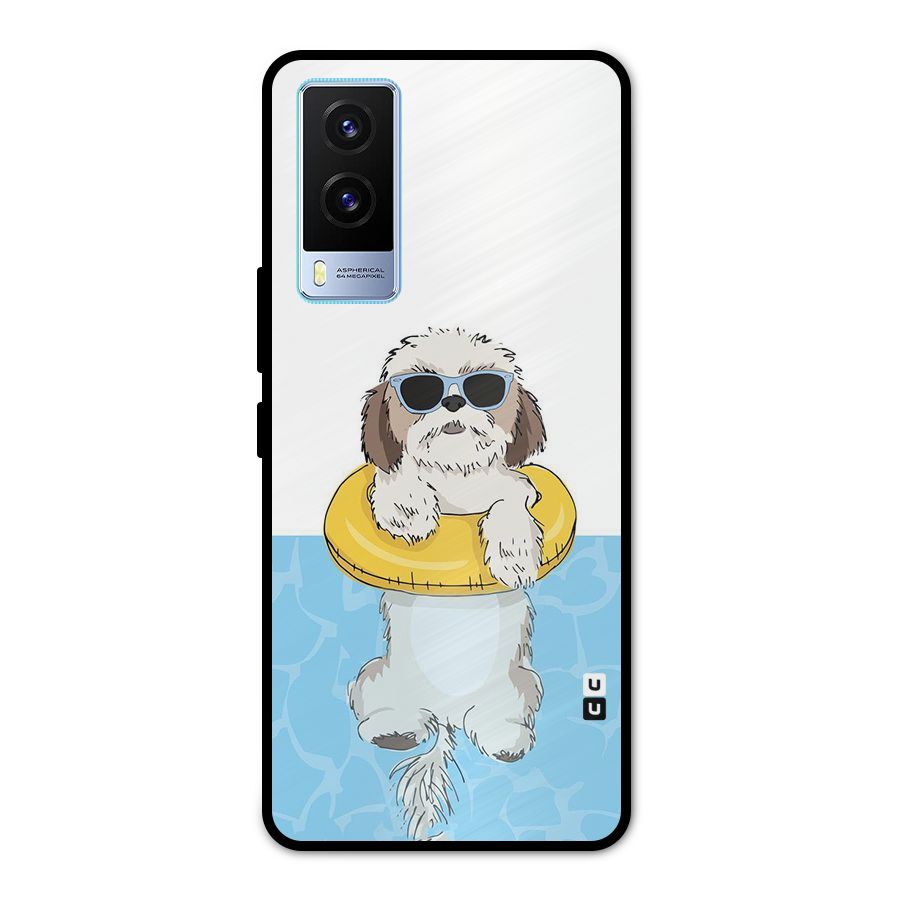 Swimming Doggo Metal Back Case for Vivo V21e 5G
