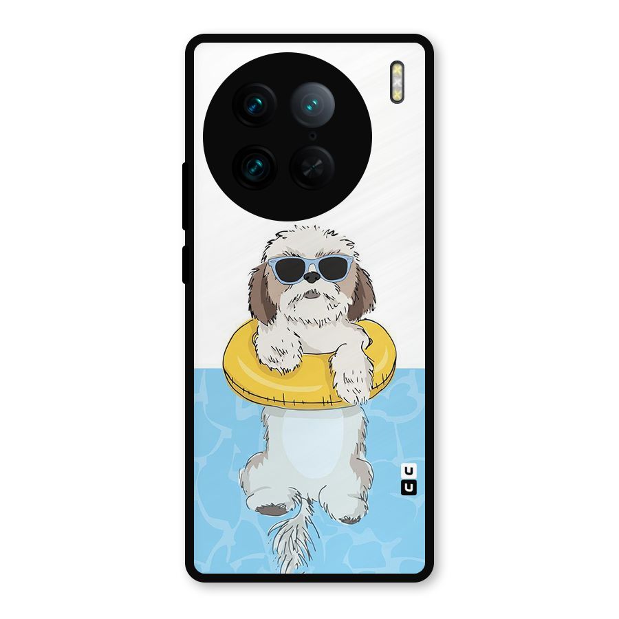 Swimming Doggo Metal Back Case for Vivo X90 Pro