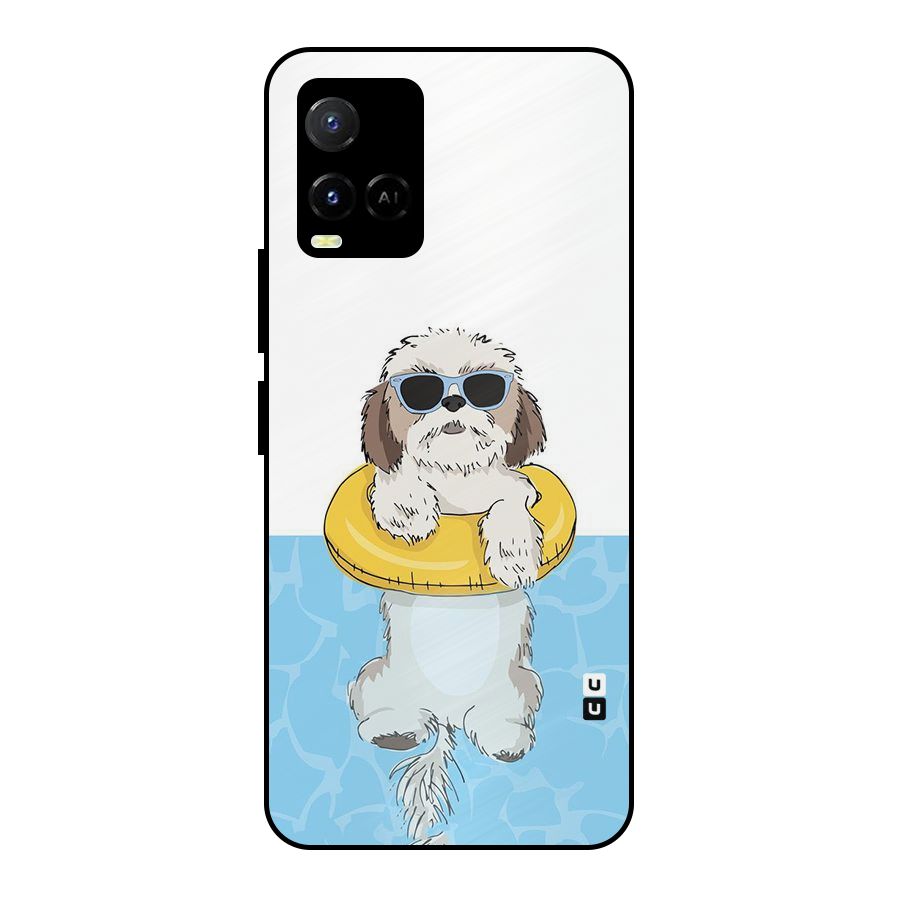 Swimming Doggo Metal Back Case for Vivo Y21A