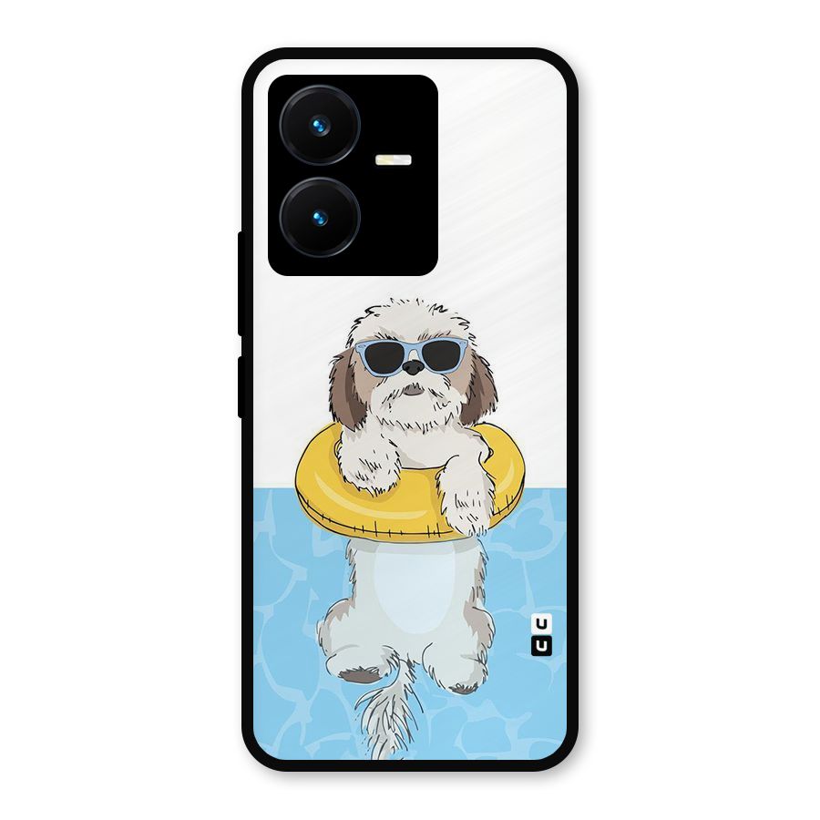 Swimming Doggo Metal Back Case for Vivo Y22s