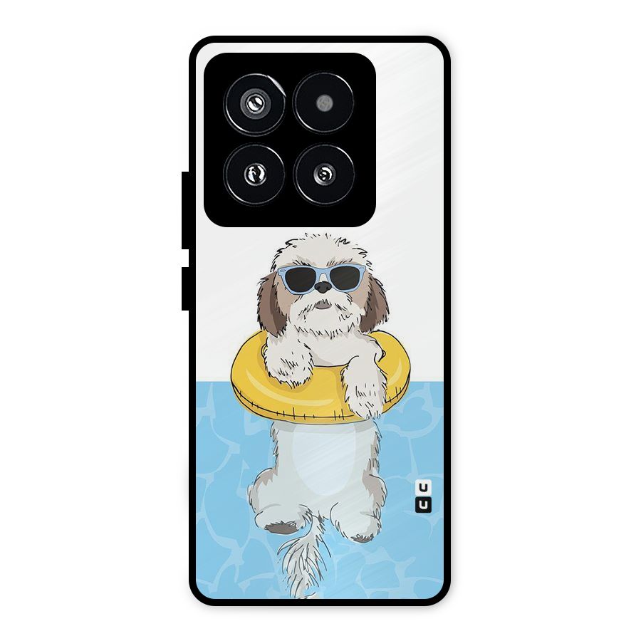 Swimming Doggo Metal Back Case for Xiaomi 14 Pro