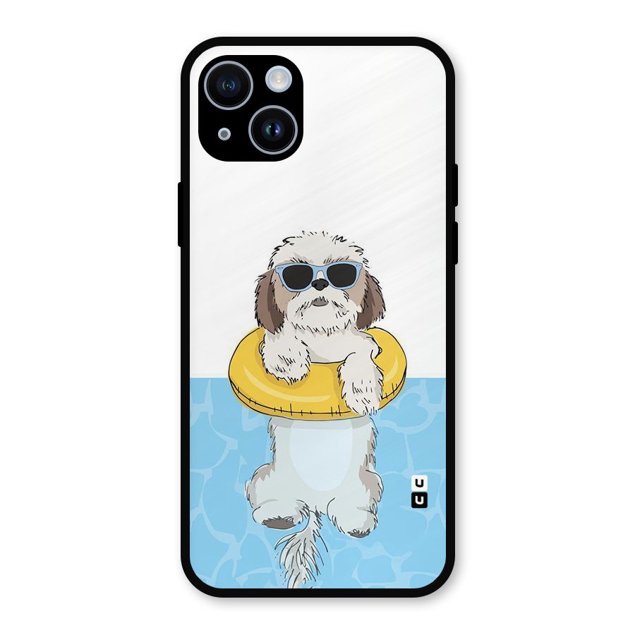Swimming Doggo Metal Back Case for iPhone 14