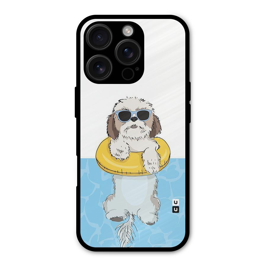 Swimming Doggo Metal Back Case for iPhone 16 Pro