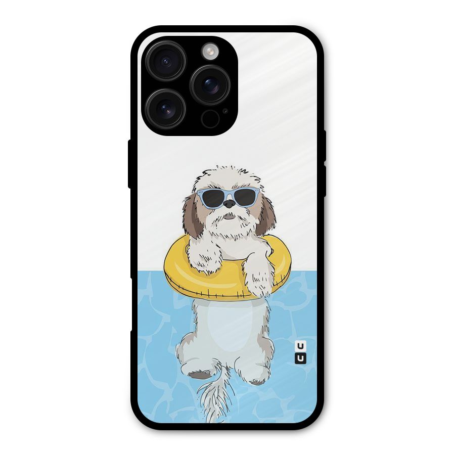 Swimming Doggo Metal Back Case for iPhone 16 Pro Max