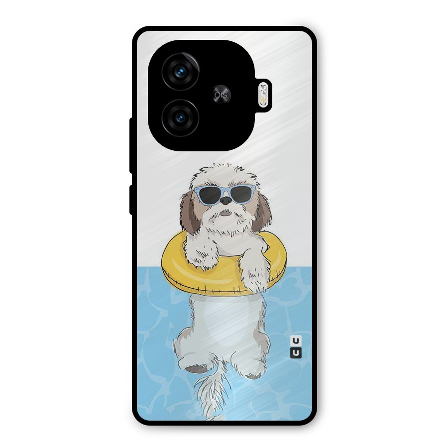 Swimming Doggo Metal Back Case for iQOO Z9 Turbo