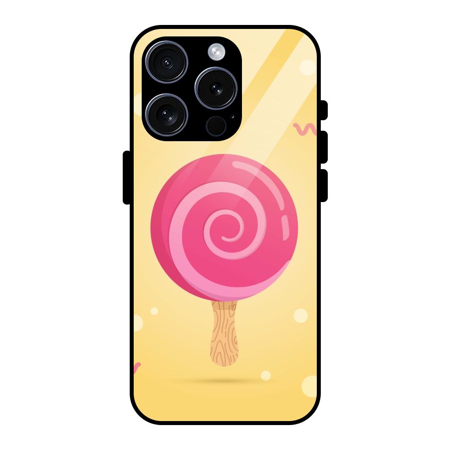 Swirl Ice Cream Glass Back Case for iPhone 15 Pro