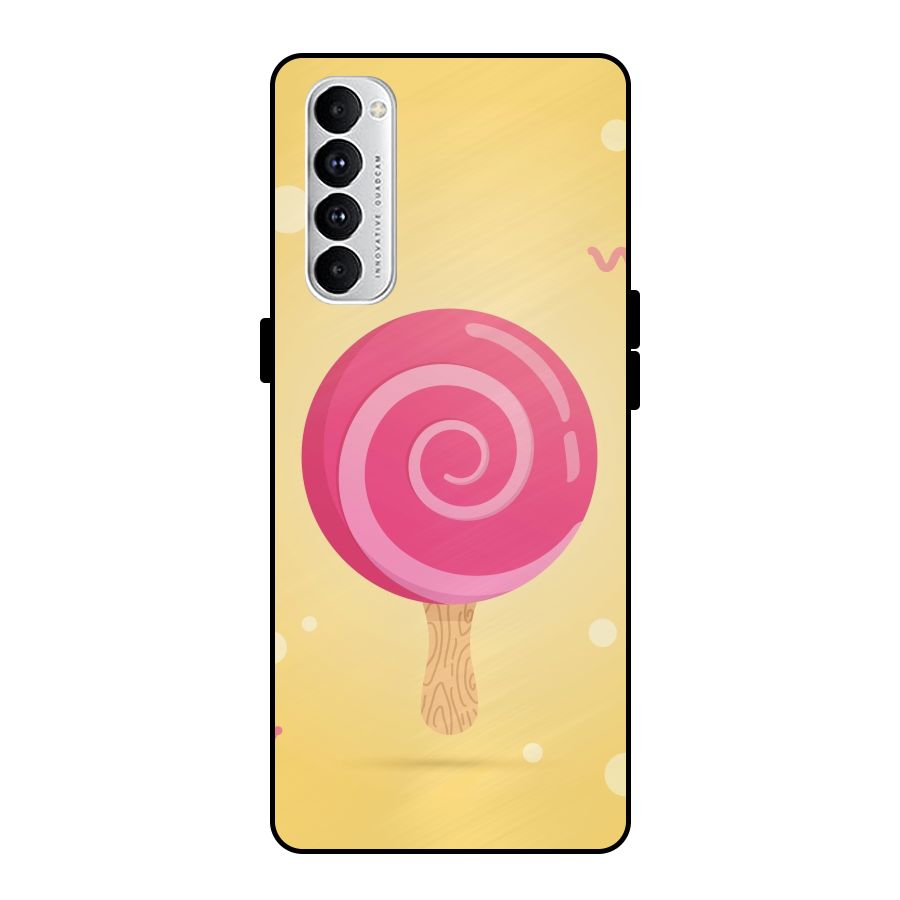 Swirl Ice Cream Metal Back Case for Oppo Reno4 Pro