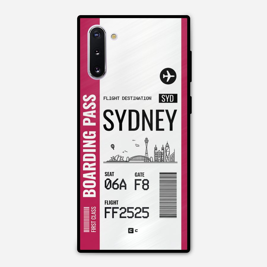 Sydney Boarding Pass Metal Back Case for Galaxy Note 10