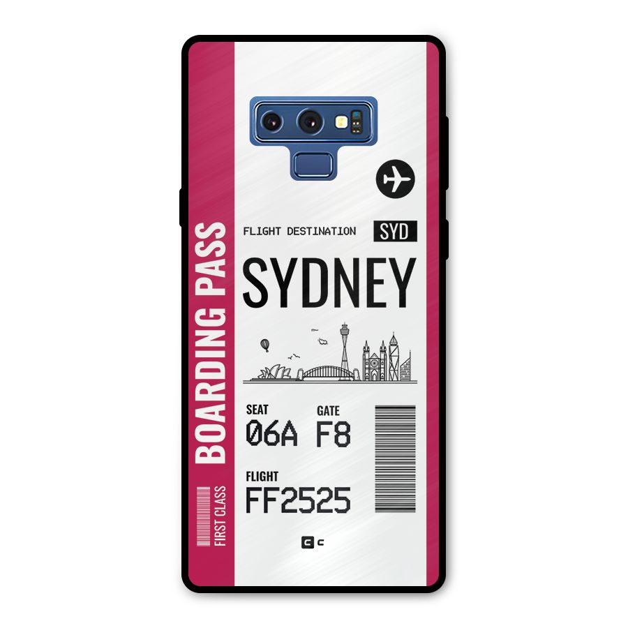 Sydney Boarding Pass Metal Back Case for Galaxy Note 9