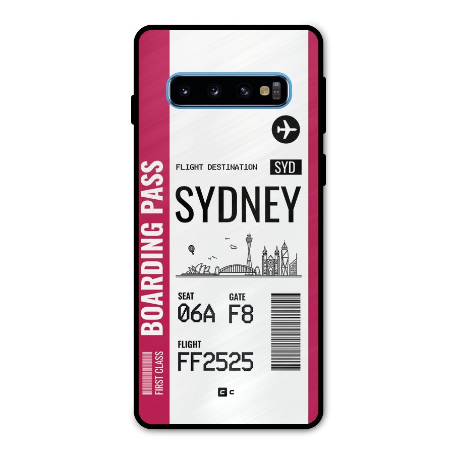 Sydney Boarding Pass Metal Back Case for Galaxy S10