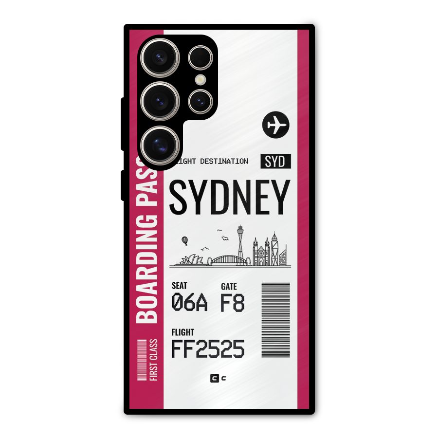 Sydney Boarding Pass Metal Back Case for Galaxy S24 Ultra