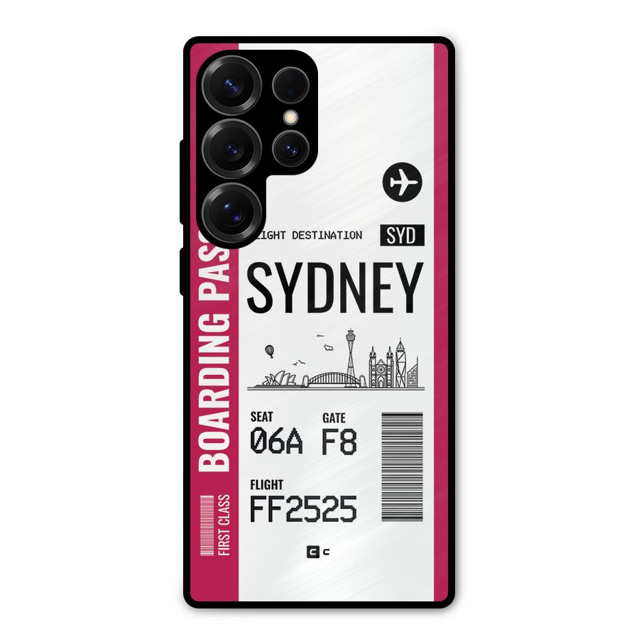 Sydney Boarding Pass Metal Back Case for Galaxy S25 Ultra