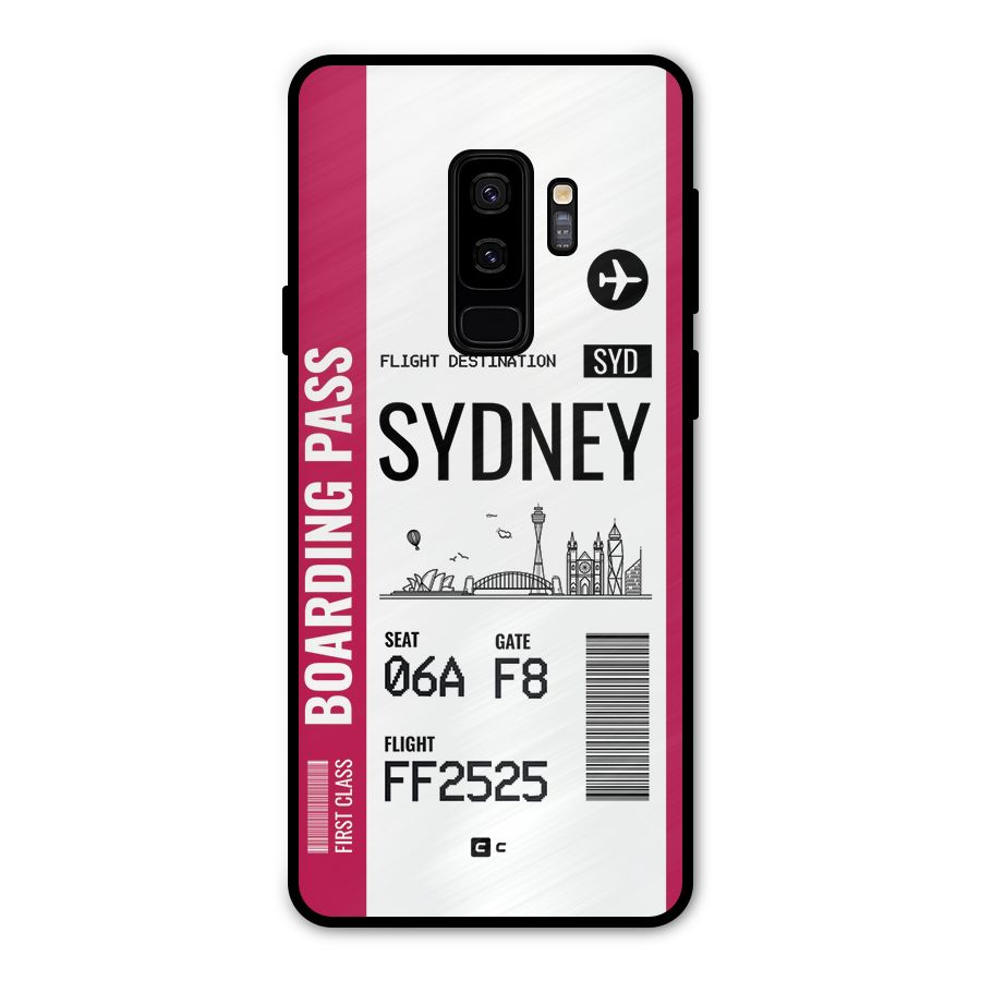 Sydney Boarding Pass Metal Back Case for Galaxy S9 Plus