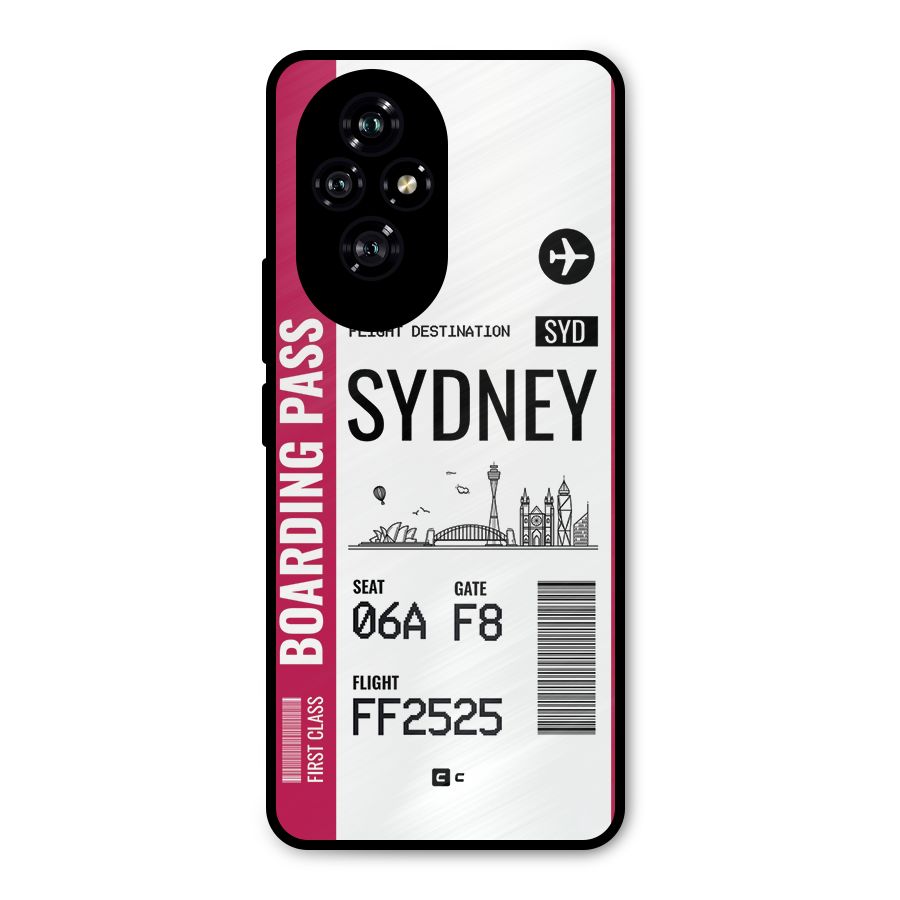 Sydney Boarding Pass Metal Back Case for Honor 200