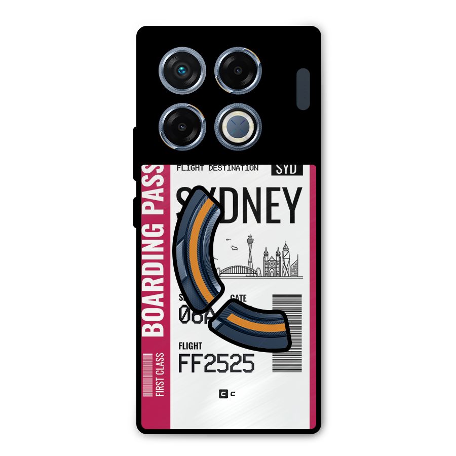 Sydney Boarding Pass Metal Back Case for Infinix GT 20 Pro