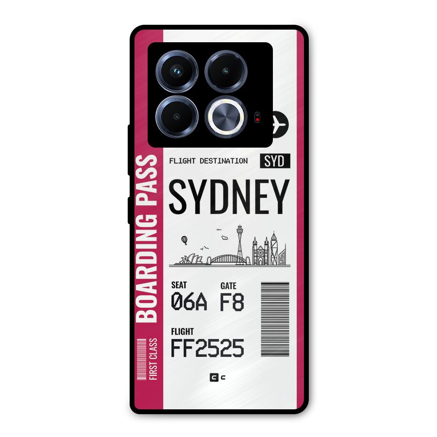 Sydney Boarding Pass Metal Back Case for Infinix Note 40 5G