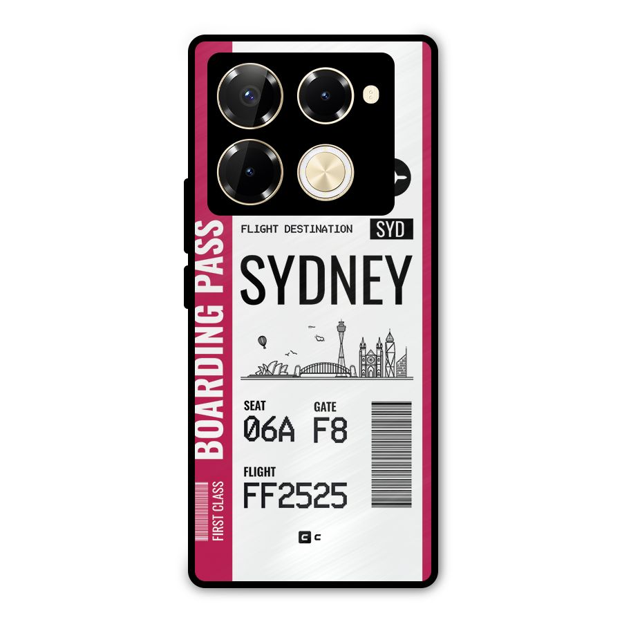 Sydney Boarding Pass Metal Back Case for Infinix Note 40 Pro Plus