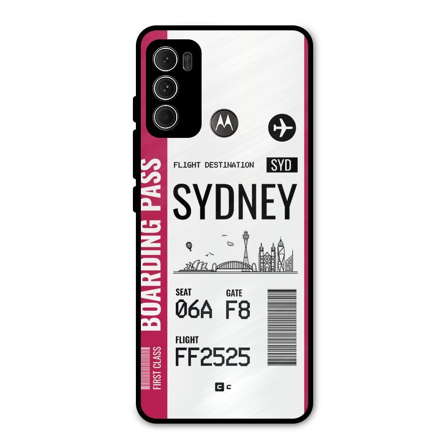 Sydney Boarding Pass Metal Back Case for Moto G60