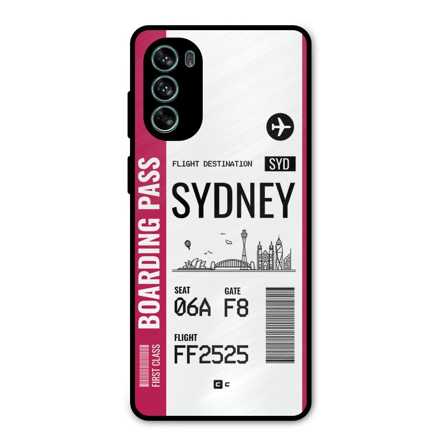 Sydney Boarding Pass Metal Back Case for Moto G62