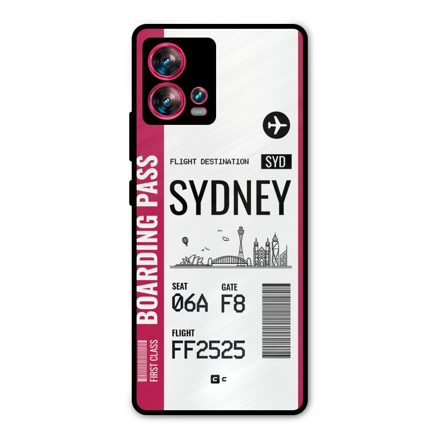 Sydney Boarding Pass Metal Back Case for Motorola Edge 30 Fusion