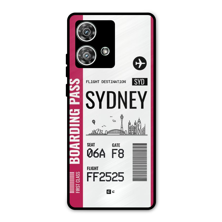 Sydney Boarding Pass Metal Back Case for Motorola Edge 40 Neo
