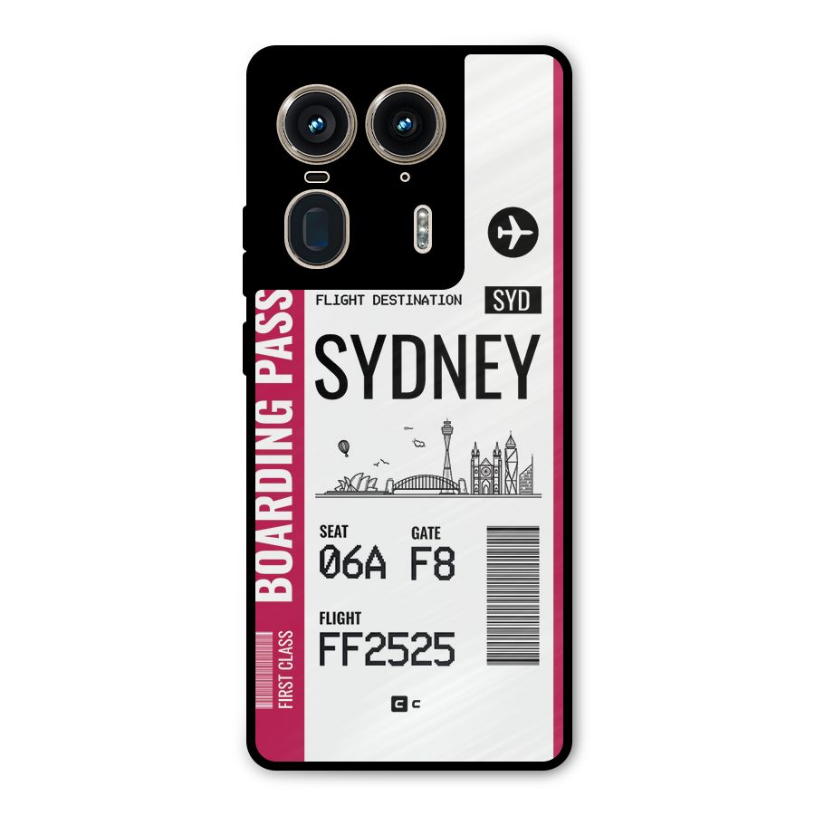 Sydney Boarding Pass Metal Back Case for Motorola Edge 50 Ultra