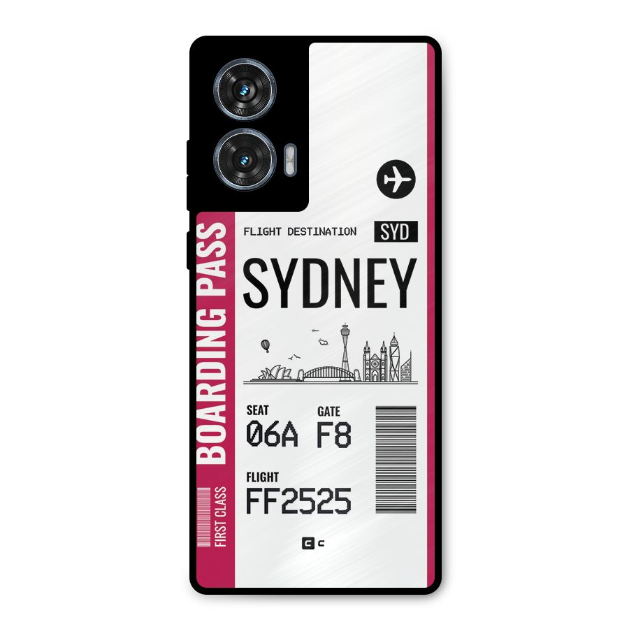 Sydney Boarding Pass Metal Back Case for Motorola G96