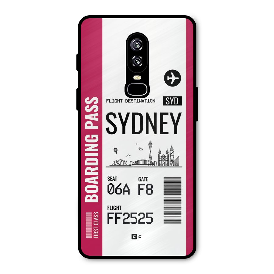 Sydney Boarding Pass Metal Back Case for OnePlus 6
