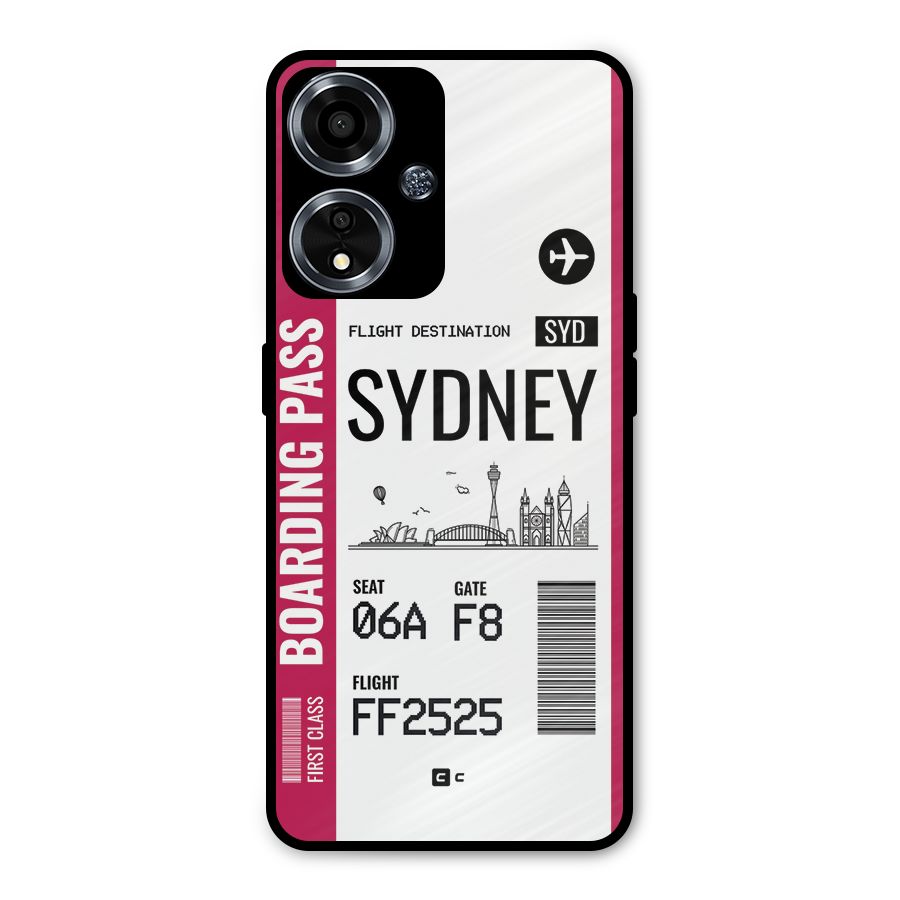 Sydney Boarding Pass Metal Back Case for Oppo A59
