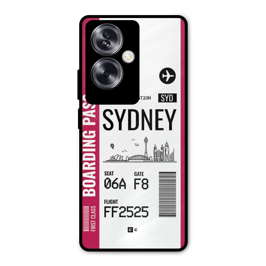 Sydney Boarding Pass Metal Back Case for Oppo A79 5G